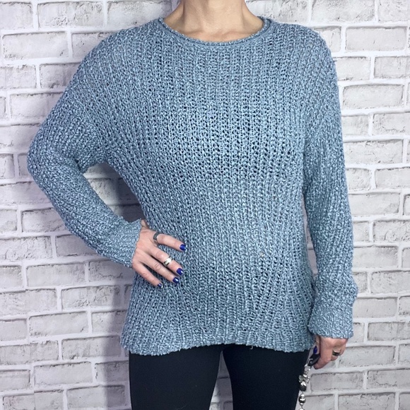 💙Like New |•Z SUPPLY•| Blue Loose Knit Oversize Sweater Size XS-Medium - Picture 1 of 13